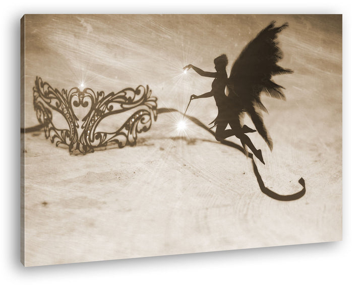 deyoli kleine Elfe verzaubert eine Krone Format: 60x40 Effekt: Sepia als Leinwandbild, Motiv fertig
