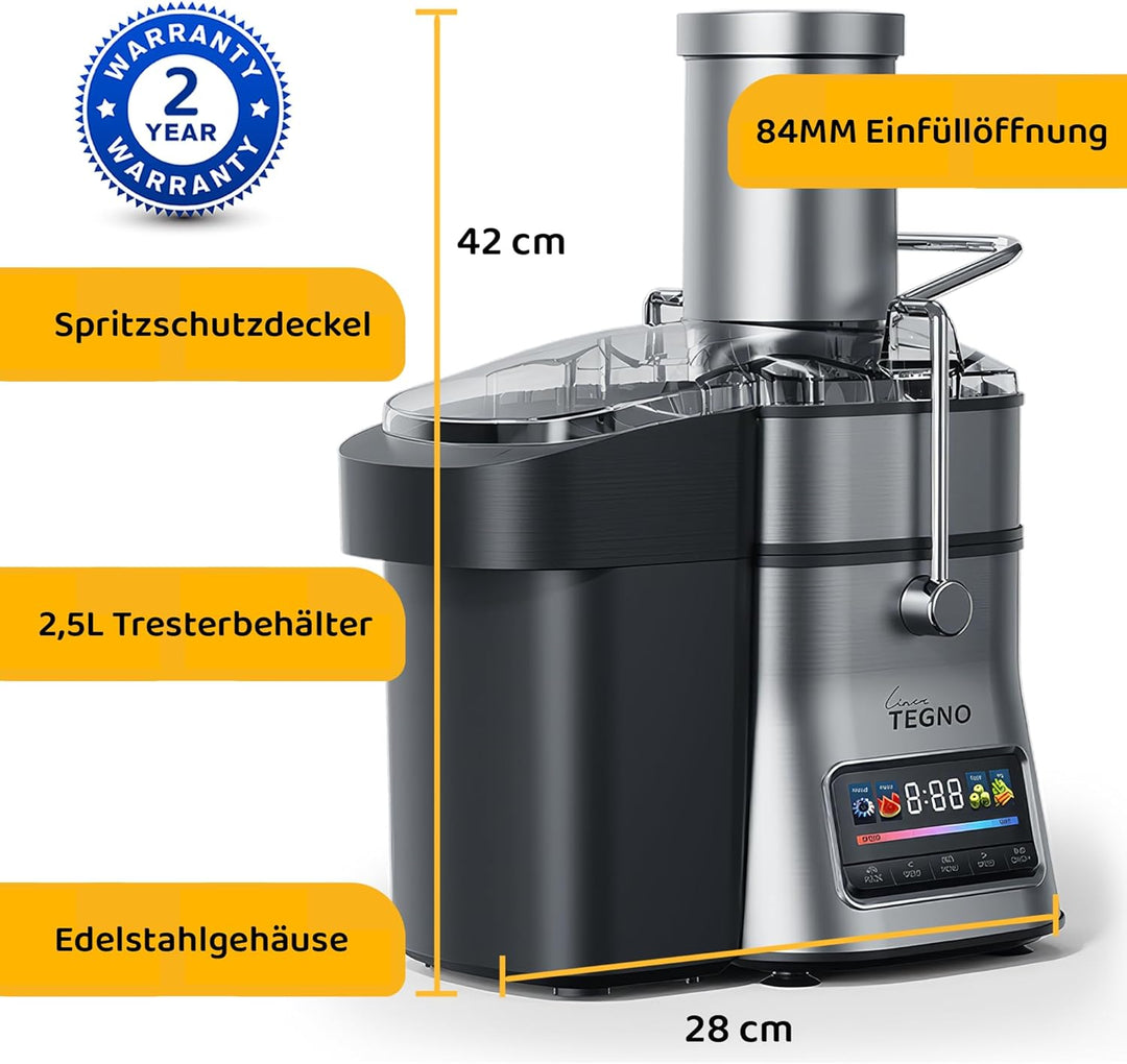 Super Juicer - Linea Tegno - Professioneller Edelstahl Entsafter - Entsafter für Obst und Gemüse - 1