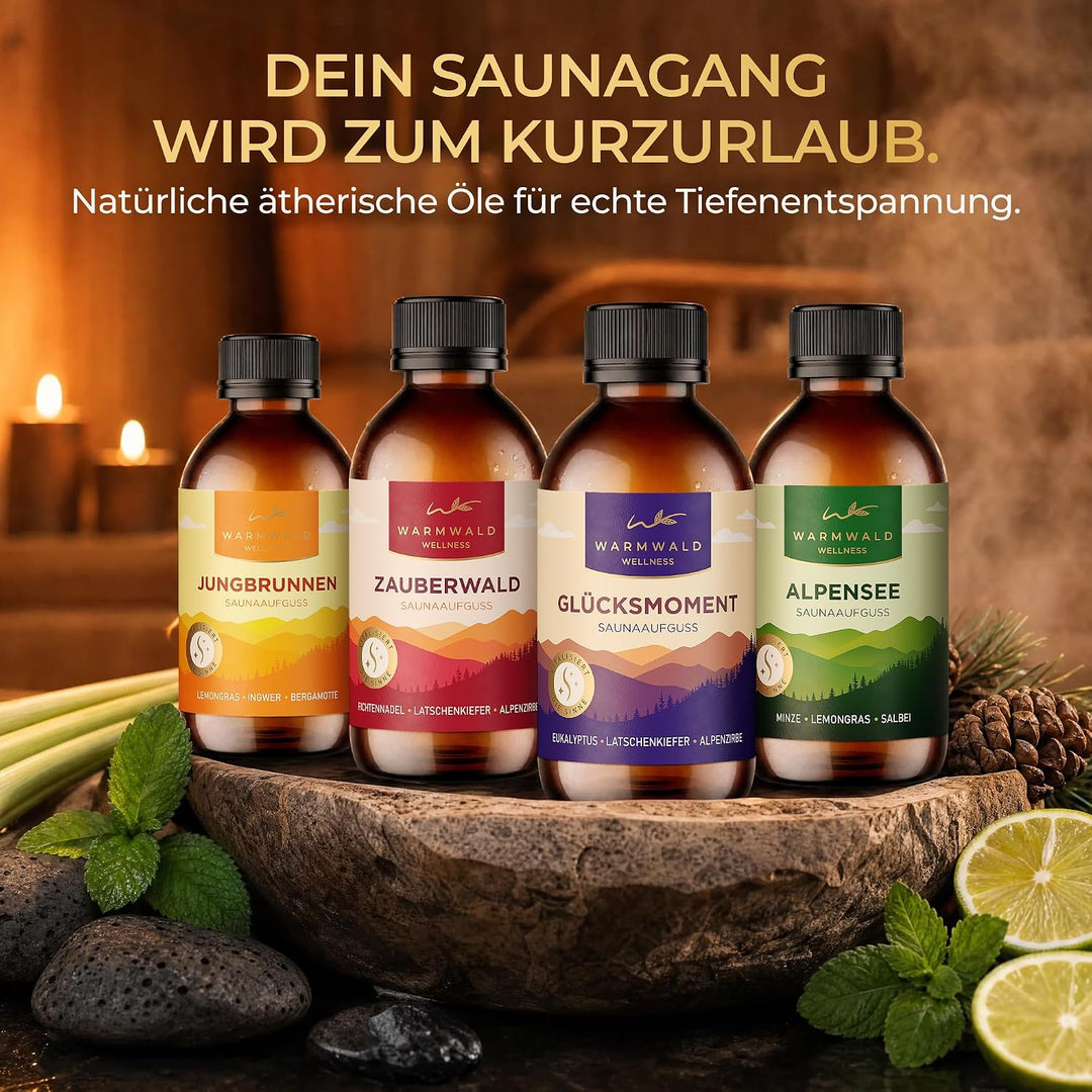 Warmwald - Saunaaufguss - Sauna Aufgussmittel mit natürlichen ätherischen Ölen - Saunaöl - Saunaduft