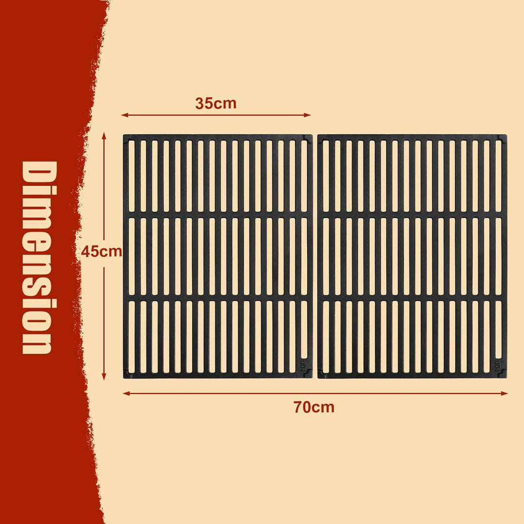 Denmay 45 x 70cm Gusseisen Grillroste für Rösle Videro G4-S, Grillrost Ersatzteile für Enders Kansas