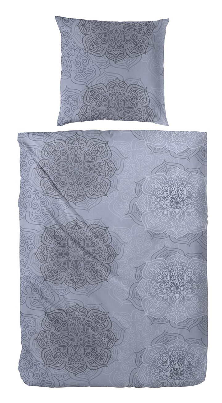 Hahn Bettwäsche Feinbiber 173060 135x200cm 135 x 200 cm Grau, 135 x 200 cm Grau