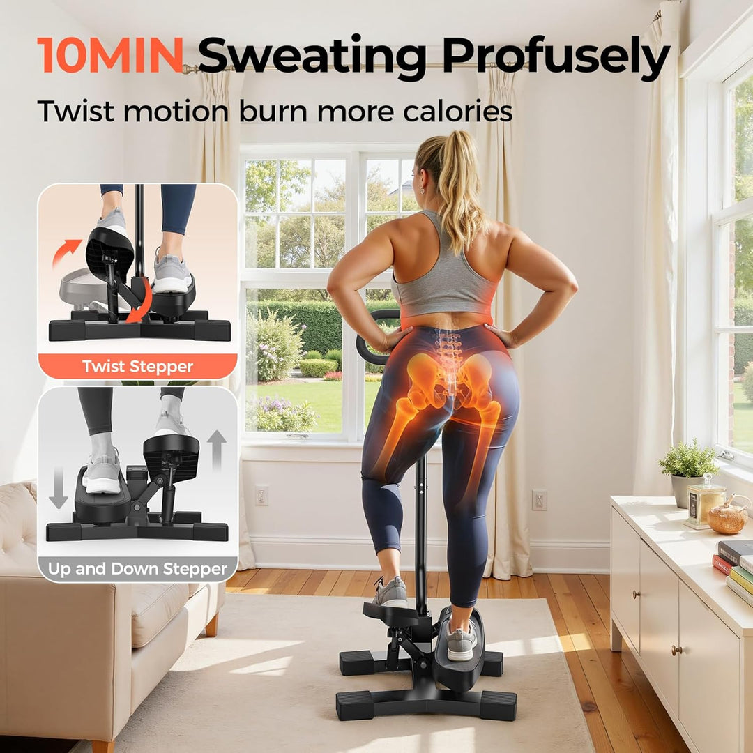 Sportsroyals Exercise Stair Stepper für Zuhause – Up-Down Swing Stepper mit Power Ropes for Bein/Arm