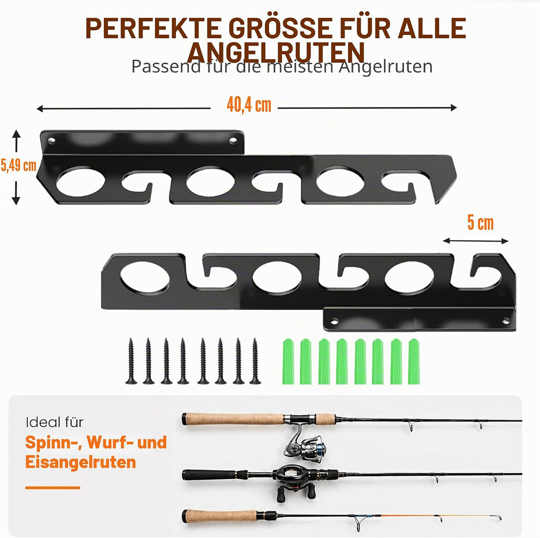 WIPHANY Angelruten-Regale, Wand- oder Decken-Angelrutenhalter, Aufbewahrungshaken, hält bis zu 12 An
