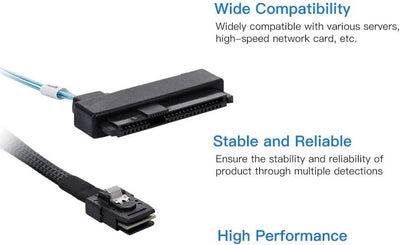 NFHK Internal 36 Pin Mini SAS SFF-8087 Host to 4 SFF-8482 Target SAS Hard Disk and IDE Power Cable 5