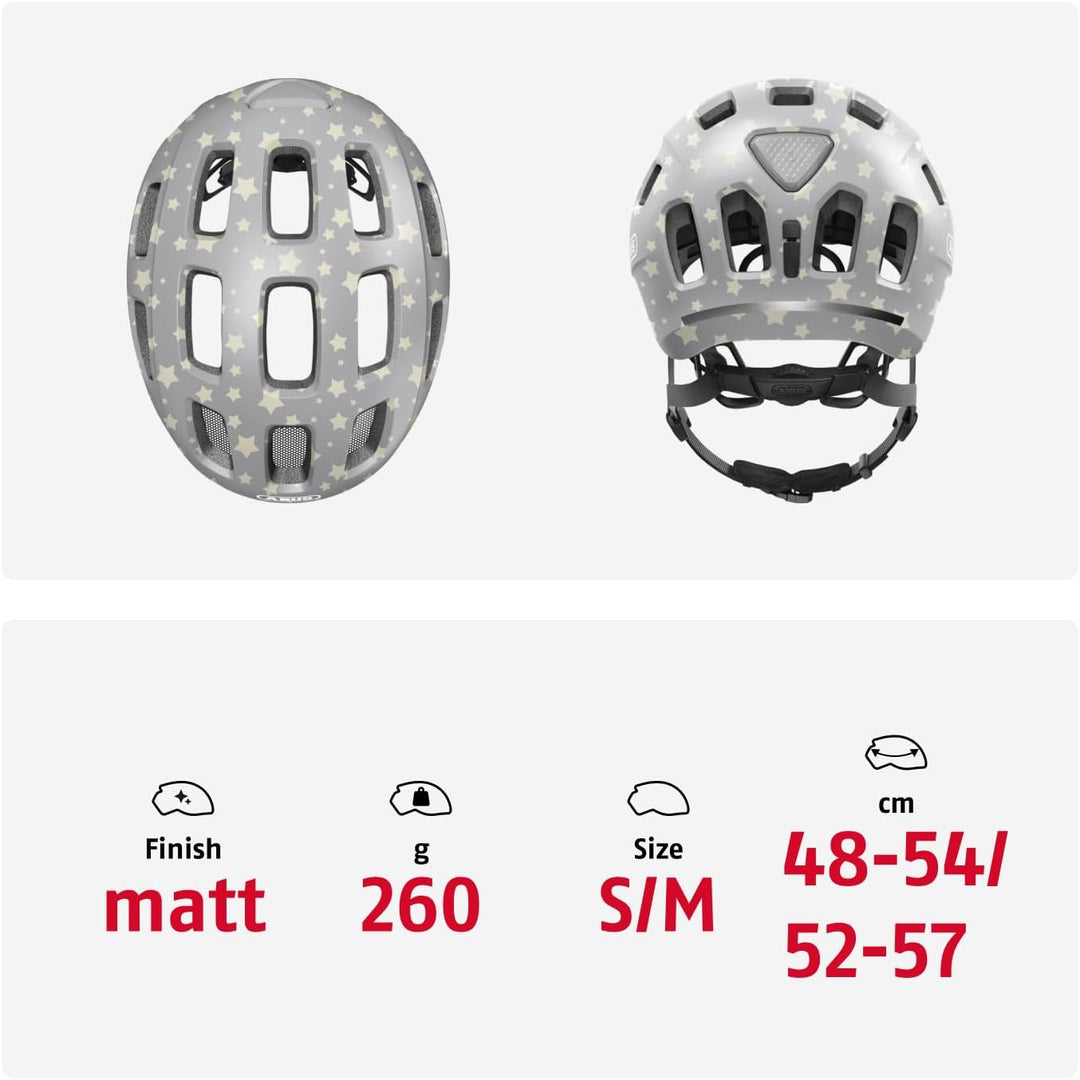 ABUS Fahrradhelm Youn-I 2.0 - mit Licht für Kinder, Jugendliche und junge Erwachsene - für Mädels un