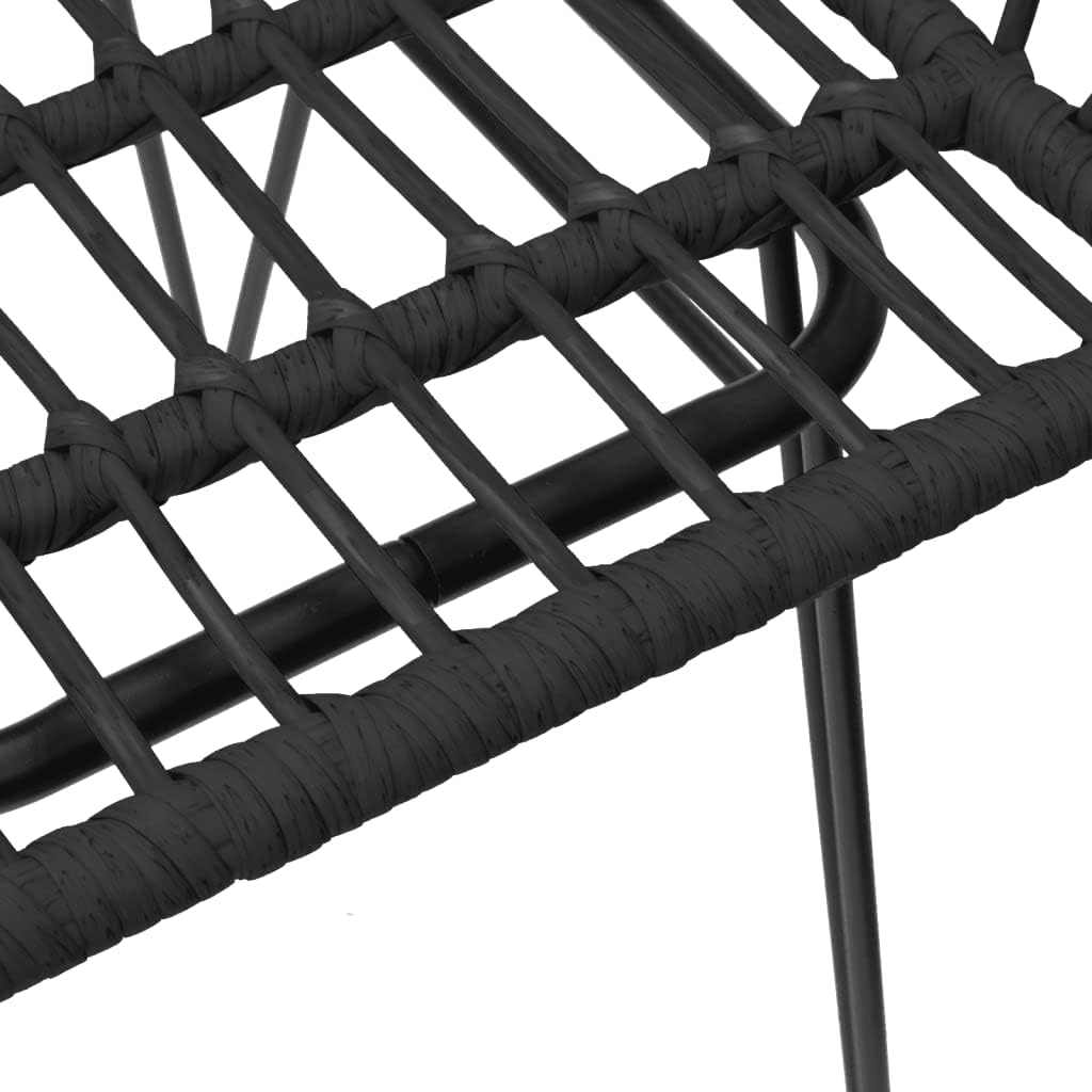 vidaXL Gartenstühle 2 STK. mit Armlehnen Schwarz 56x64x80 cm PE-Rattan, Schwarz