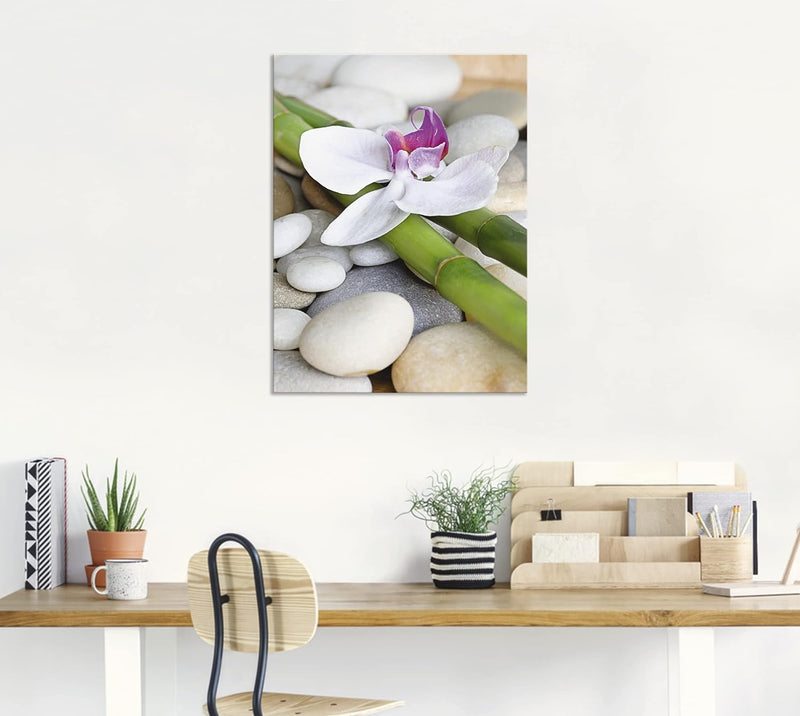 ARTland Wandbild Alu Verbundplatte für Innen & Outdoor Bild 45 x 60 cm Wellness Zen Stille Steine Pf