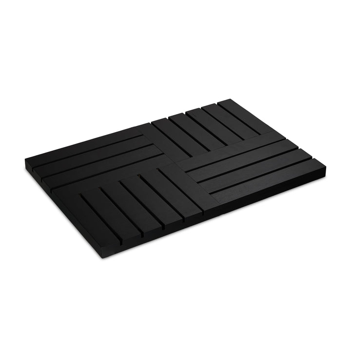 Relaxdays Bambus Badematte, 61 x 40 cm, rutschfeste Duschmatte für Badewanne, Dusche, Sauna, Indoor