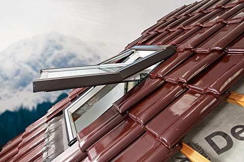 AFG Skylight Kunststoff Dachfenster PVC 114 x 140 mit Eindeckrahmen Dachflächenfenster Schwingfenste