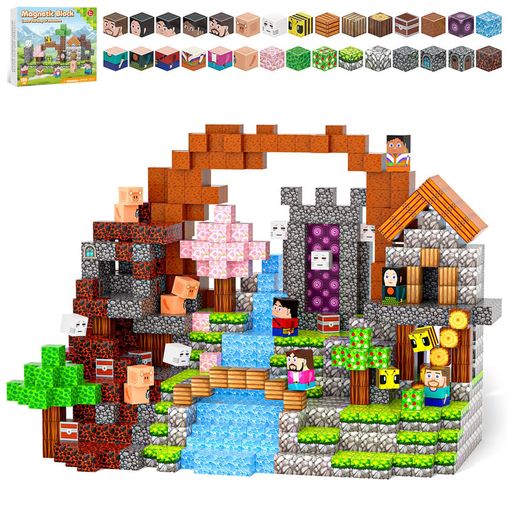 Magnetische Bausteine 100 PCS, Magnetbausteine für 3+ Jahre, Magnet Spielzeug Sets für Kinder Jungen