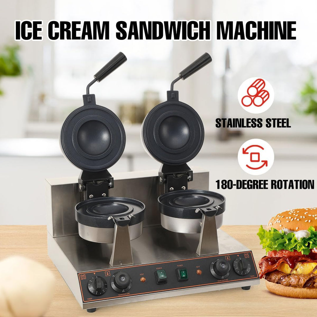 Elektrische UFO-Burger-Presse, Kommerzielle Doppelkopf-Burger-Maker, 2600W Eiscreme-Burger-Maschine,