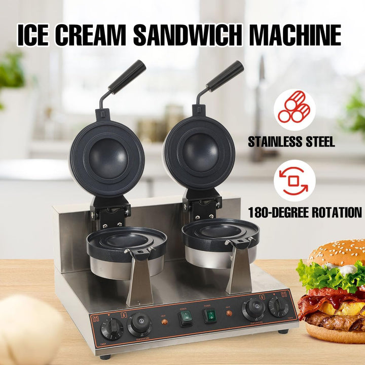 Elektrische UFO-Burger-Presse, Kommerzielle Doppelkopf-Burger-Maker, 2600W Eiscreme-Burger-Maschine,