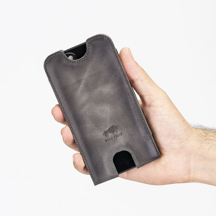 Solo Pelle Lederhülle für das iPhone 12 Mini + 13 Mini bis 5,4 Zoll Case Leder Hülle Ledertasche aus