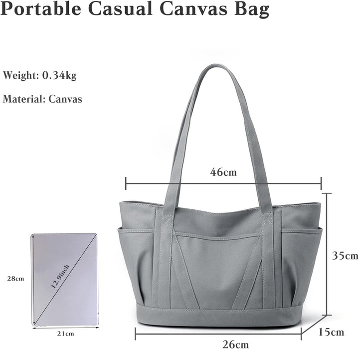 CORIOS Damen Handtasche Canvas Schultertasche Grosse Kapazität Henkeltaschen Casual Tote Beutel Mult