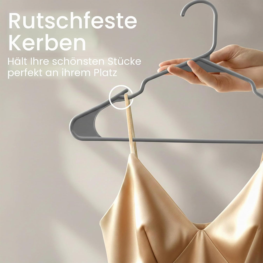 Utopia Home Starke Kleiderbügel aus Kunststoff (50er Set) - Hochwertige Filzbügel für Kleiderschränk