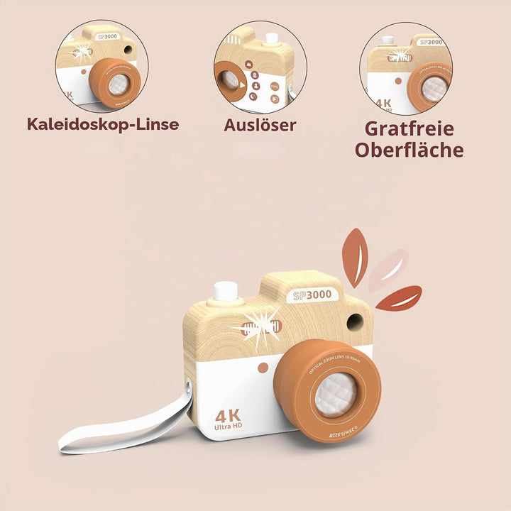 Kamera 9,9x6,7x8cm bunt - Speedy Monkey, Holz Spielzeug für Kinder, Liebevolle Details- tolle Gesche