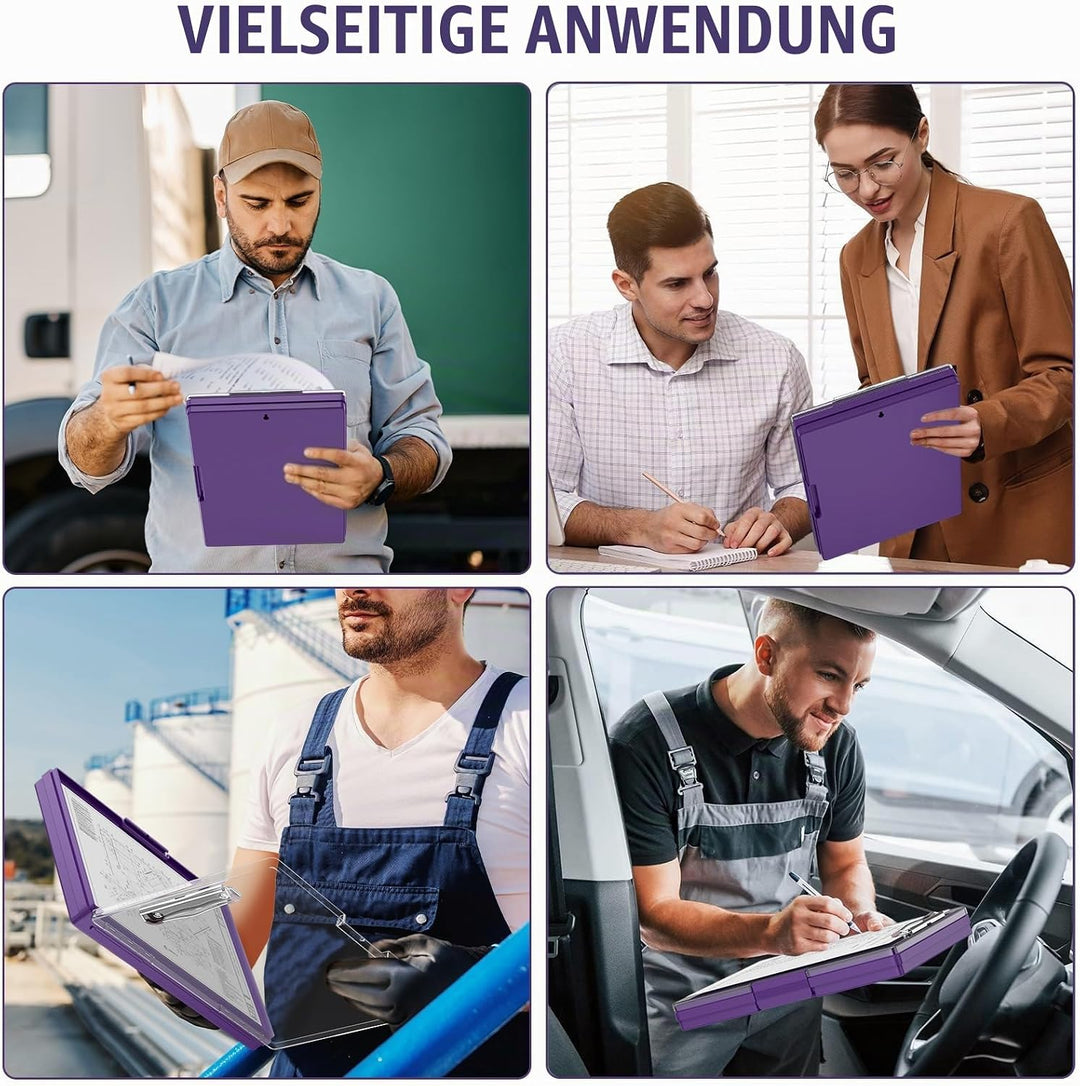 Kunststoff-Klemmbrett mit Aufbewahrung, Heavy-Duty Klemmbrett mit Dual Compartment Storage, glatte S