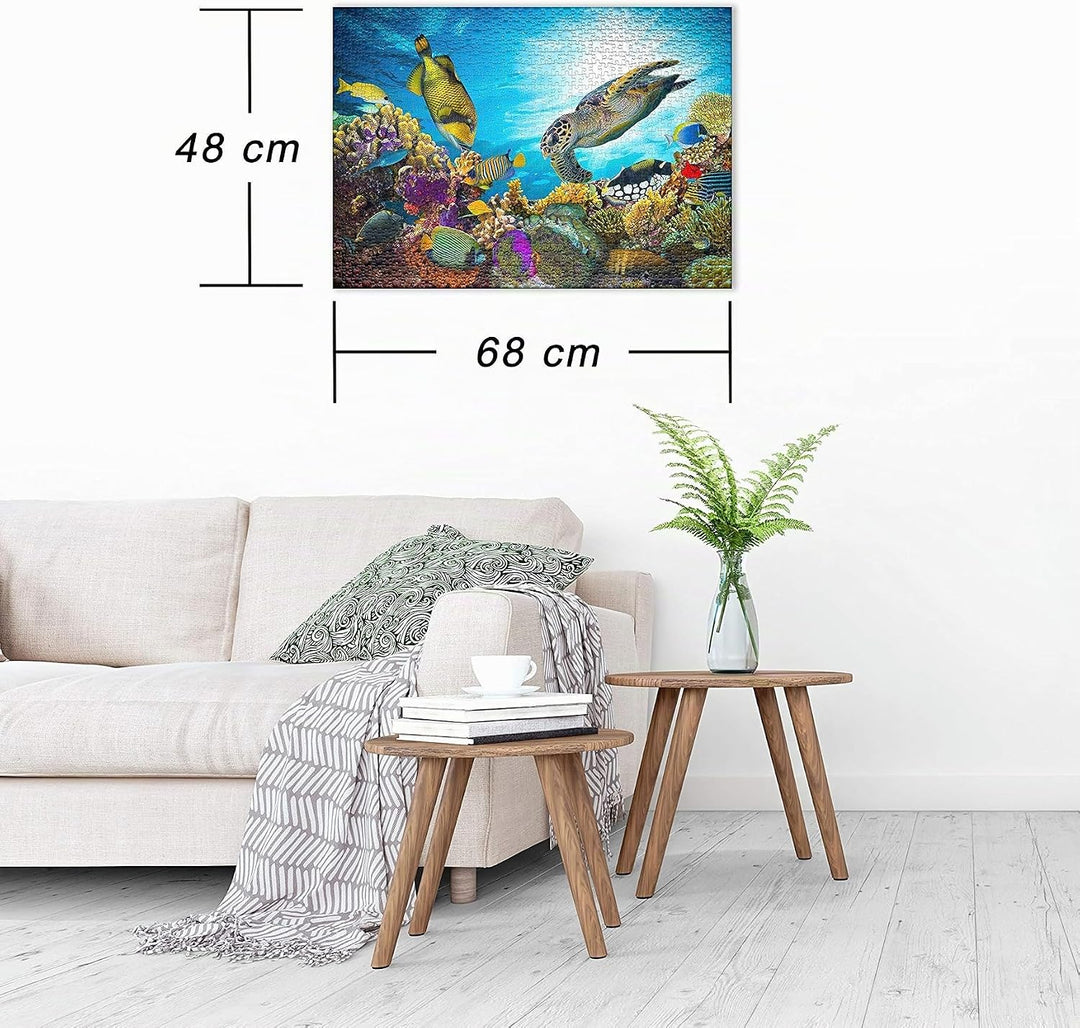 Ulmer Puzzleschmiede - Puzzle Farben-Meer - klassisches 1000 Teile Unterwasser-Puzzle - die Bunte Un