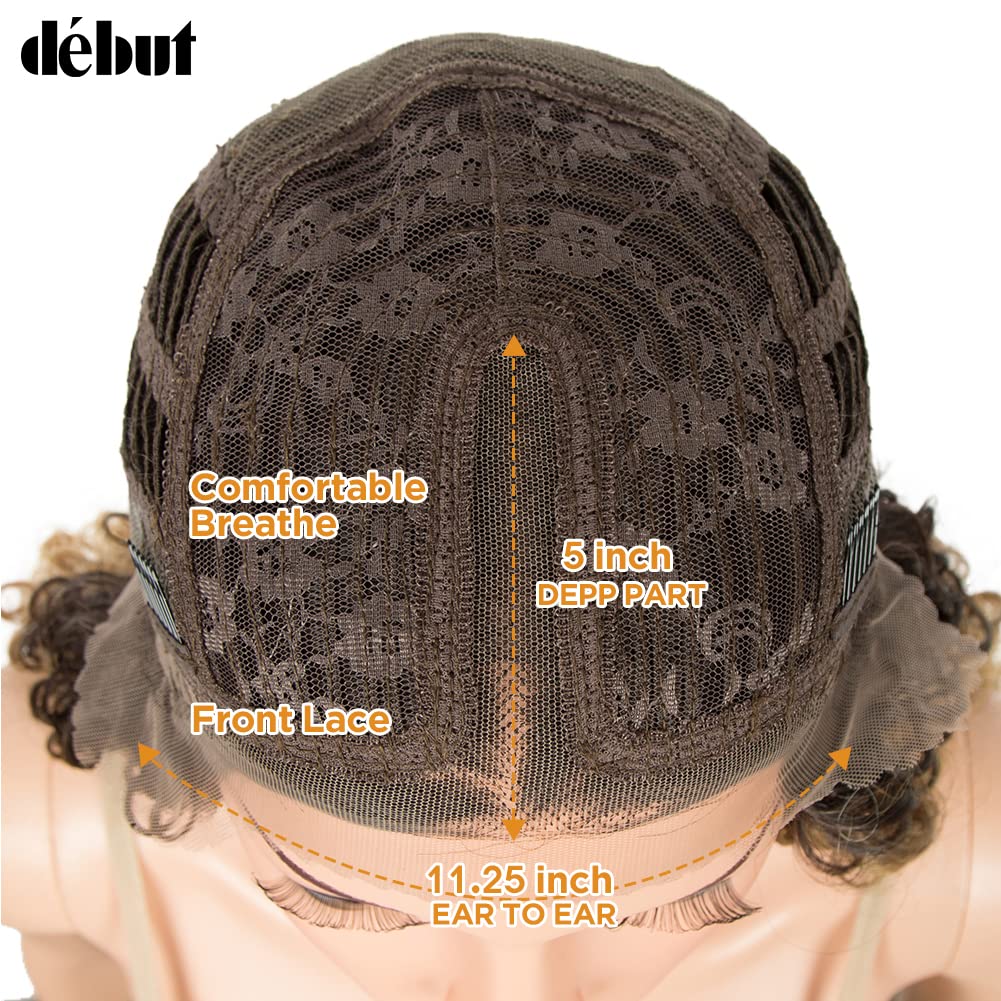 Lace Front Perücke Lockige Perücke für Damen 70 cm 230g Kunsthaar Hitzebeständige Faser 130% Dichte
