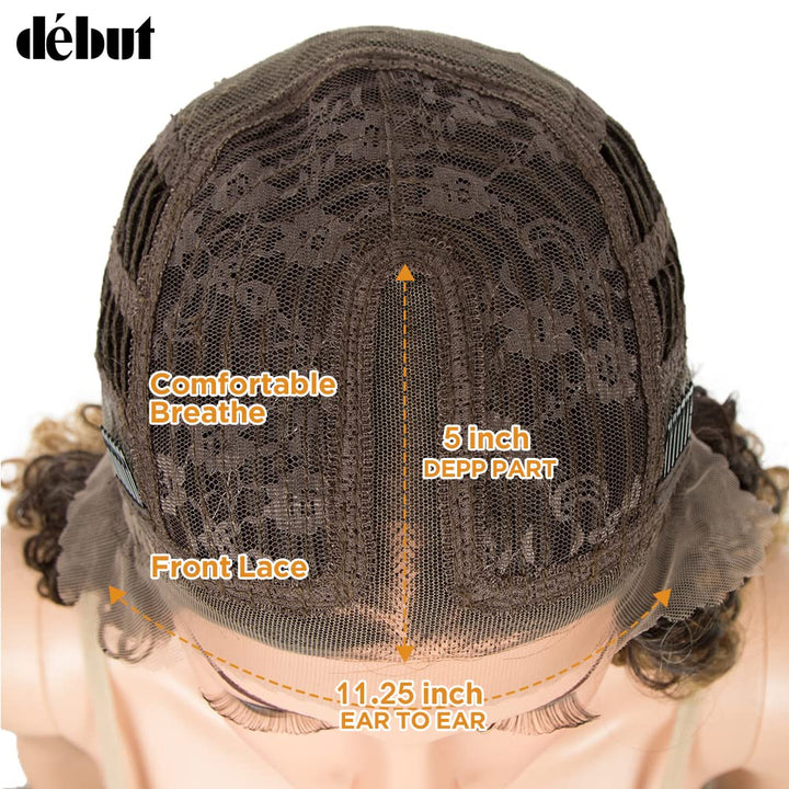 Lace Front Perücke Lockige Perücke für Damen 70 cm 230g Kunsthaar Hitzebeständige Faser 130% Dichte