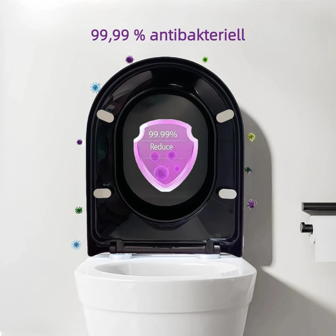 Toilettendeckel mit Absenkautomatik,wc sitz d form,Quick Release Funktion für einfache Montage & Rei