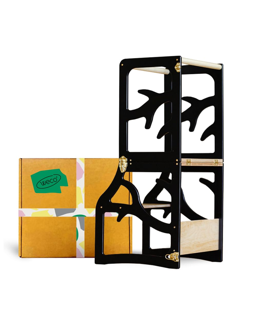 Weco Montessori Kinder Lernturm 2 in 1 Baum Design Tritthocker FSC Zertifikat Schreibtisch Montessor