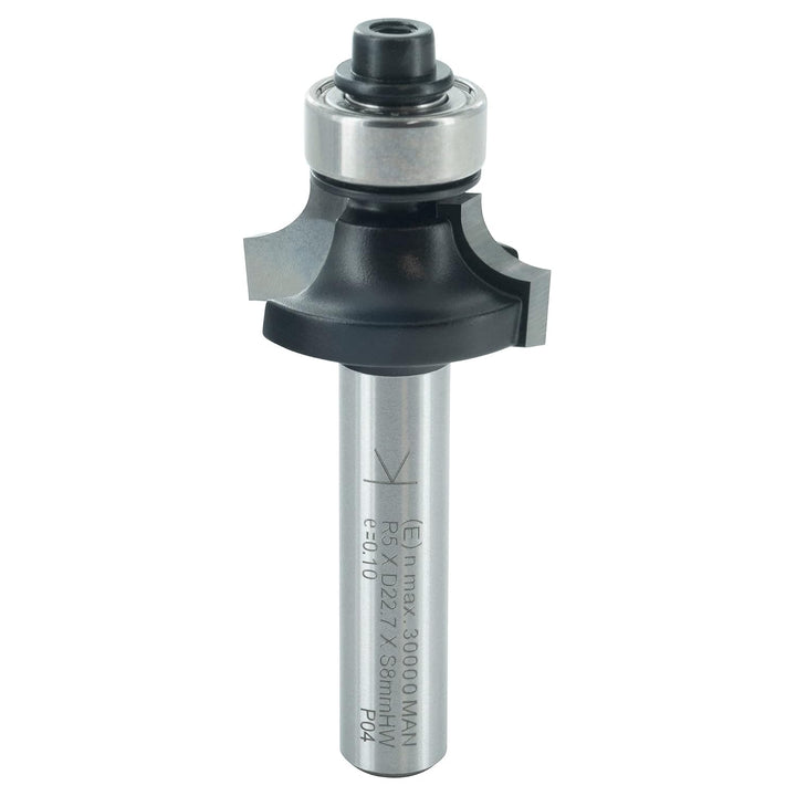 ENT 14286 Abrundfräser HW, Schaft (S) 8 mm, Durchmesser (D) 22,7 mm, NL 9,5 mm, R 5 mm, SL 32 mm, mi