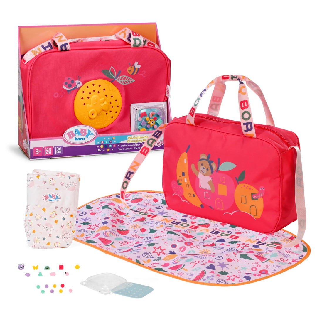 BABY born Wickeltasche für Puppen - Inkl. Windeln, Wickelunterlage, Aufbewahrungsbox &amp; Pins zum Verz