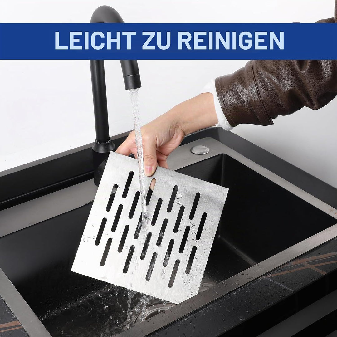 DBREAKS Edelstahl Bodenablauf mit Rahmen, Abflussgitter Quadratisch, Bodenablaufabdeckung rutschfest