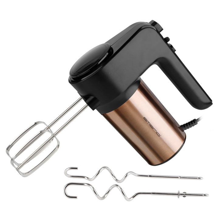 EMERIO elektrischer Handmixer Handrührer Mixer Handrührgerät | 400 Watt | 6 Geschwindigkeiten & Turb