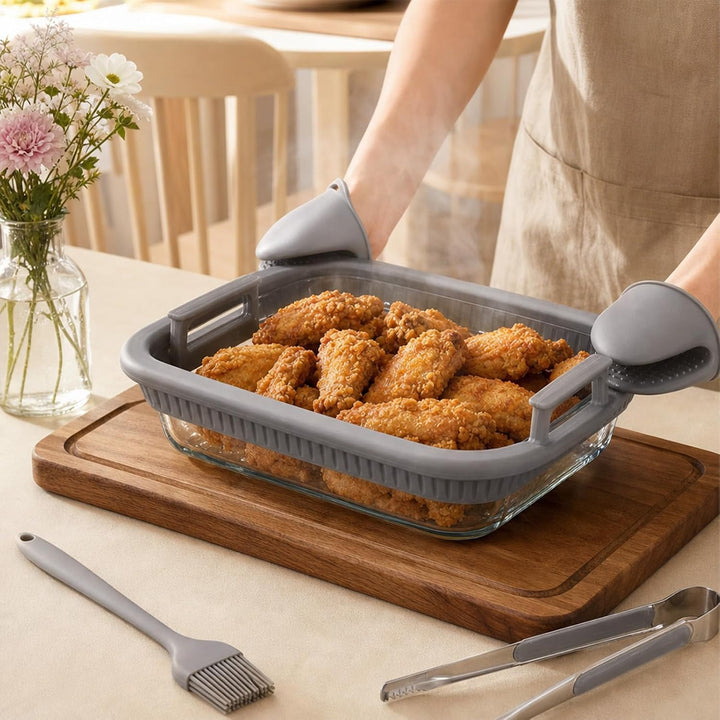 Glas Auflaufform Airfryer Set für Airfryer Glas,Auflaufform Airfryer mit Einzel- und Doppelkammer Gl