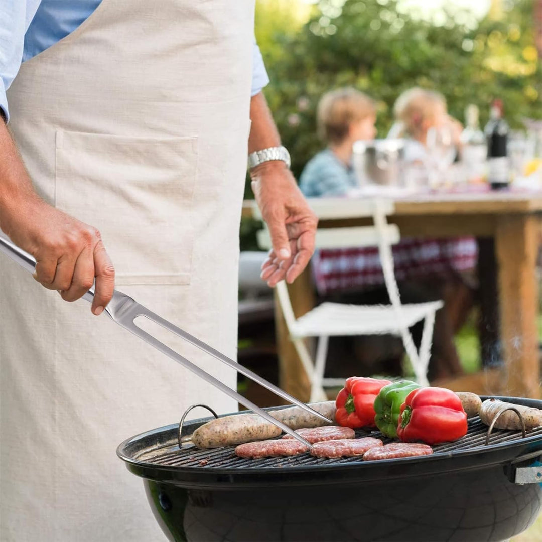 2 Stück Fleischgabel Edelstahl Tranchiergabel mit Ergonomischem Griff Grillgabel Edelstahl Länge 27