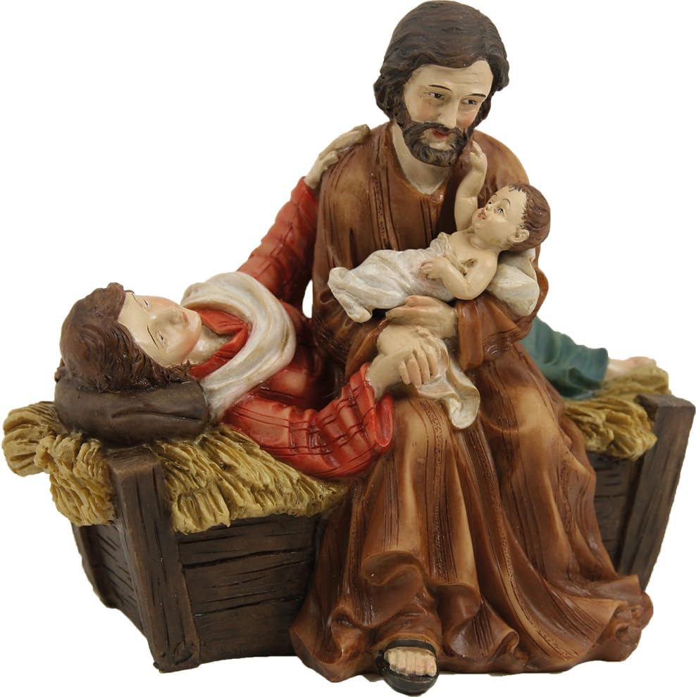 FADEDA 2X Hlg. Familie, Krippenblock/Höhe:12 cm/handbemalt/detailgetreue Krippen Figuren - Weihnacht