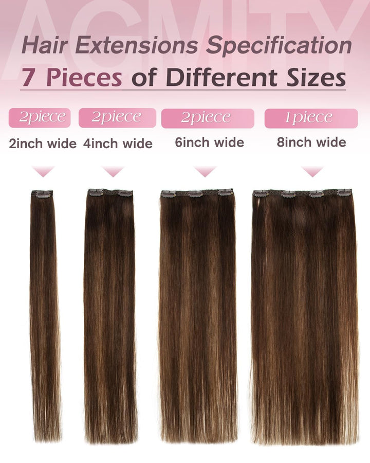 Clip in Extensions Echthaar, 18zoll Nahtlos Glatte Haarverlängerungen Salon Remy Menschenhaar Extens