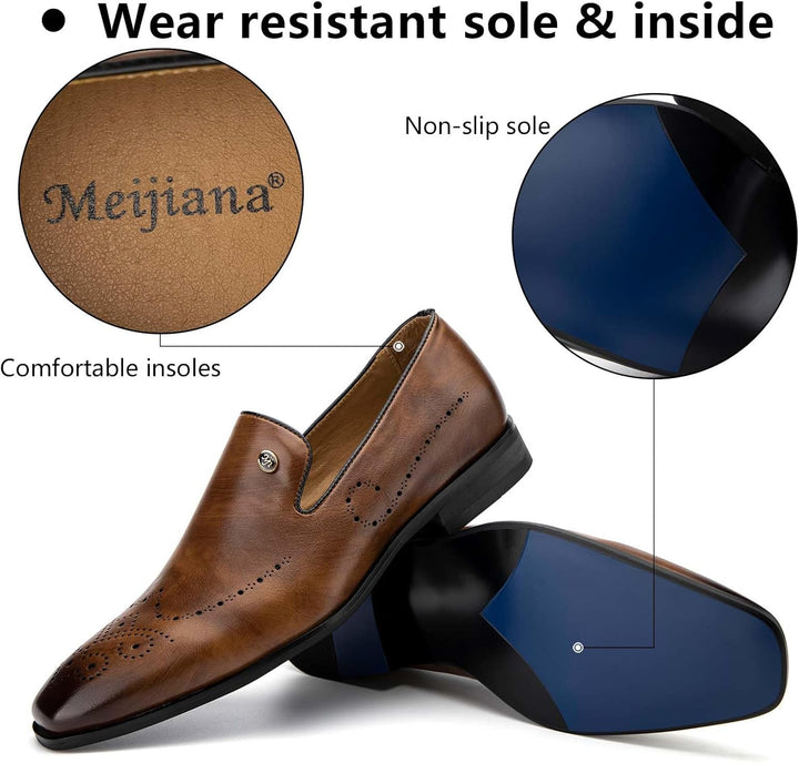 MEIJIANA Herren Mokassins Klassische Herren Anzug Schuhe Elegante Schuhe Leder Sommer Freizeitschuhe