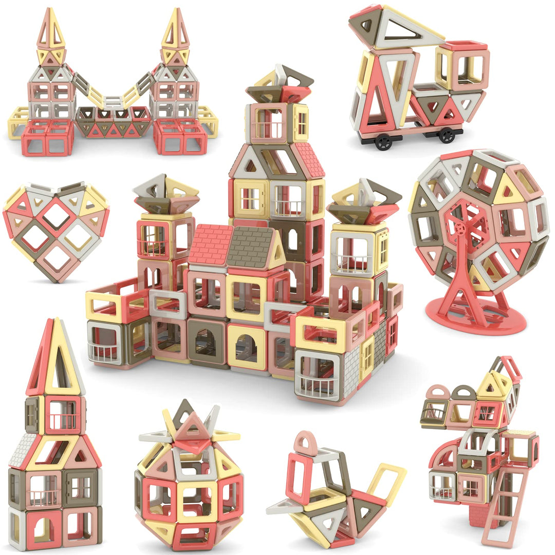 AOMIKS 173 Stück Magnetfliesen 3D Mini Magnetische Bausteine für Kinder Inspirierendes Lernen und Kr