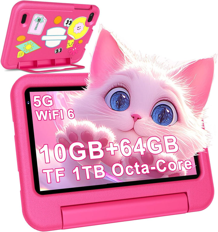 DEERTiME 2025 Neueste Tablet Android 14 OS, 10GB(4+6) RAM+64GB ROM/TF 1TB, WLAN 6, 5G+2.4G WLAN, 8-C