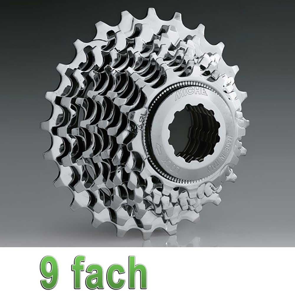 Miche Primato Zahnkranzkassette (9-Fach | 16-24 Zähne | Shimano kompatibel) Silber, Silber