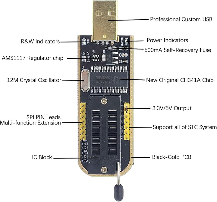 SOIC8 SOP8 Flash-Chip IC CH341A USB-Programmierer EEPROM Flash-BIOS-Chip USB-Programmiermodul (SB-Pr