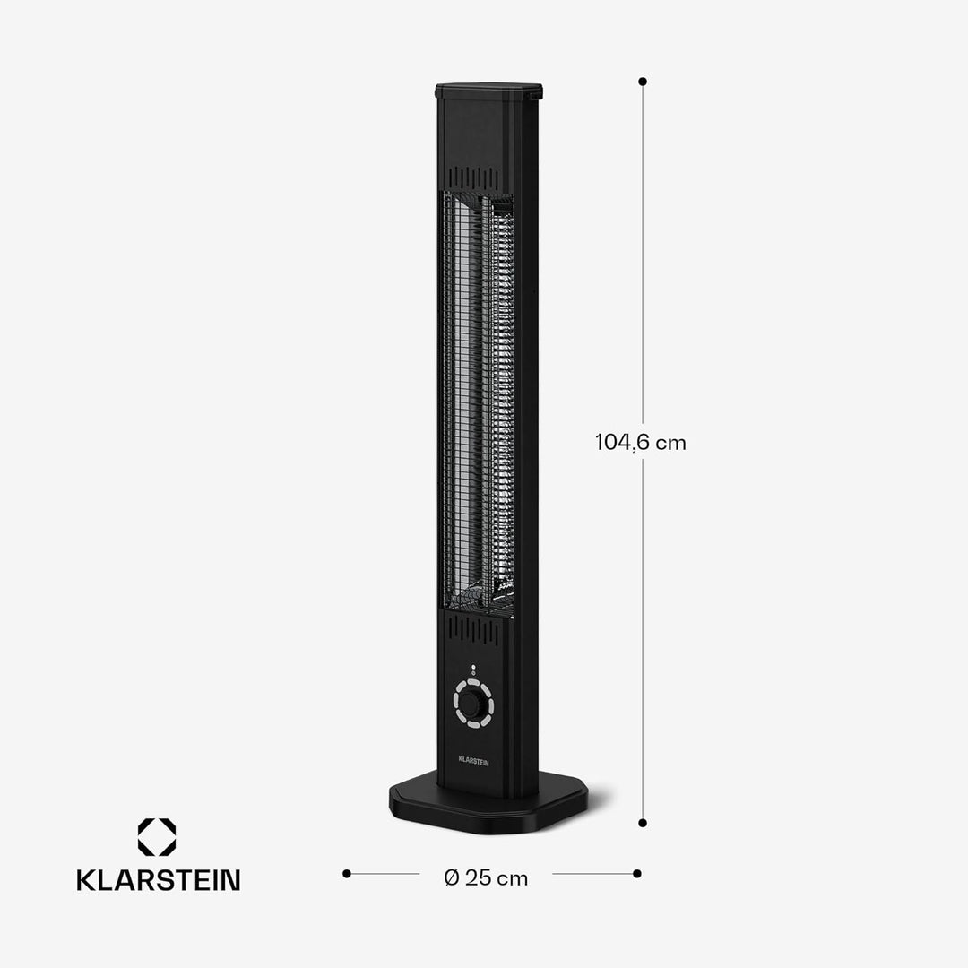 Klarstein Infrarotheizung Standgerät 2000W – 8 Stufen, Fernbedienung, Timer, IP65, Kippschutz, Wandm