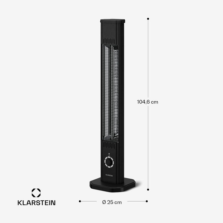 Klarstein Infrarotheizung Standgerät 2000W – 8 Stufen, Fernbedienung, Timer, IP65, Kippschutz, Wandm