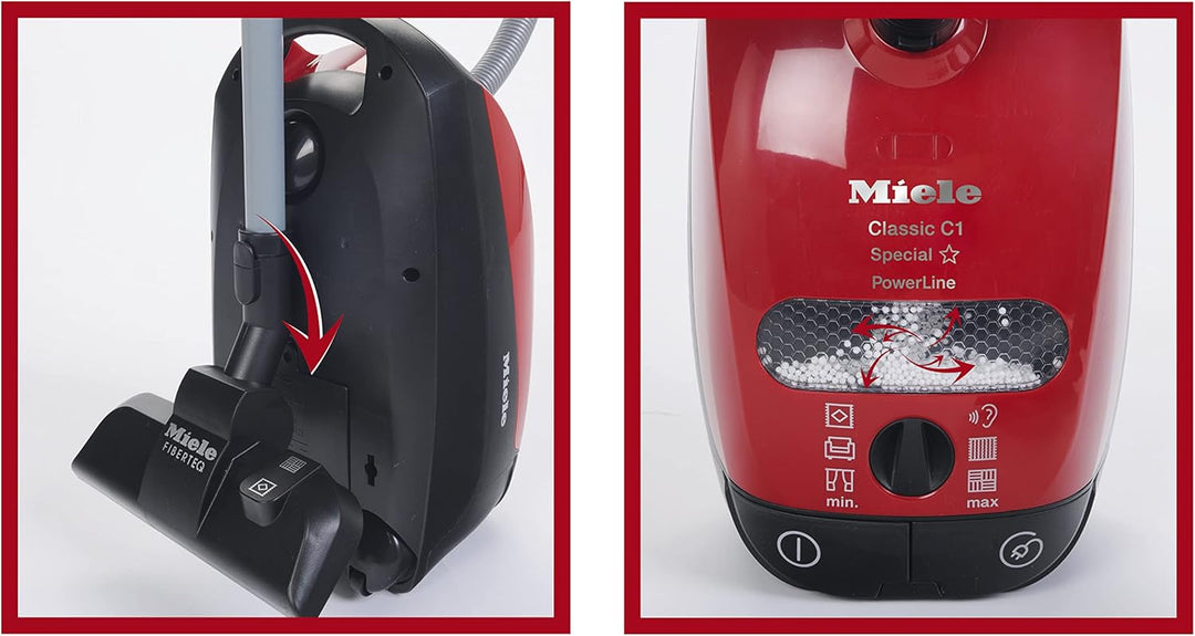 Theo Klein 6074 Putzwagen und Staubsauger I Kinder-Sauger im Miele-Design I Besenwagen inkl. Eimer,