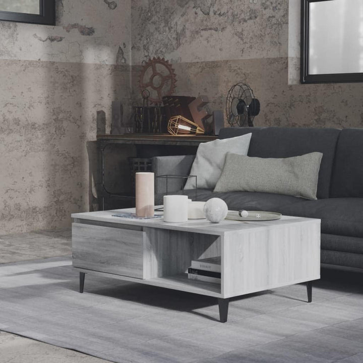 WIFESE Couchtisch mit Offenes Fach 90x60x35 cm Beistelltisch Holz Modernes Design Wohnzimmertisch Kl
