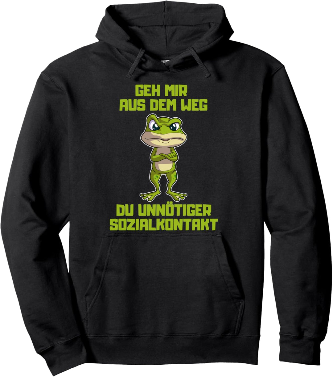 Geh mir aus dem Weg du unnötiger Sozialkontakt Frosch Pullover Hoodie
