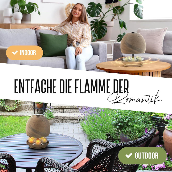 NTRY Home® CandleStove Teelichtofen - Stil Mercury M Ø20 cm - Doppelwandig - Teelichtheizung - Kerze