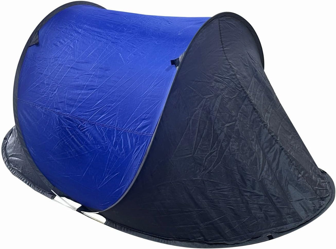 Pop Up Wurfzelt für 2 Personen blau grün Outdoor Campingzelt Trekking Festival, Blau