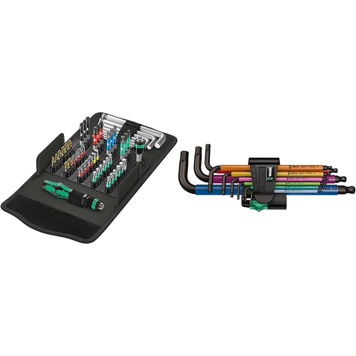 Wera 05057460001 Werkzeug-Set, Kraftform Kompakt 100, 52-teilig, Einheitsgrösse & 950 SPKL/9 SM N Mu