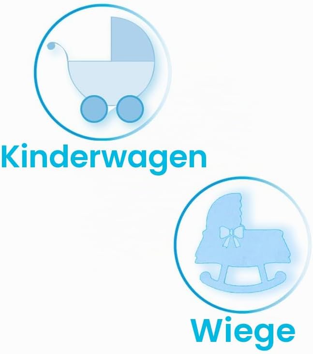 Andy & Helen Bettwäsche-Set für Kinderwagen, Bestickt, Spannbettlaken mit Gummibändern und Kissenbez
