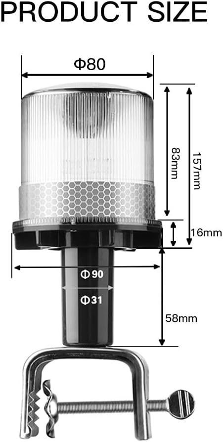 Solare Signalleuchten, LED Boot Navigationslichter mit Solarlichtquelle, IP65 Wasserdichtes Design f