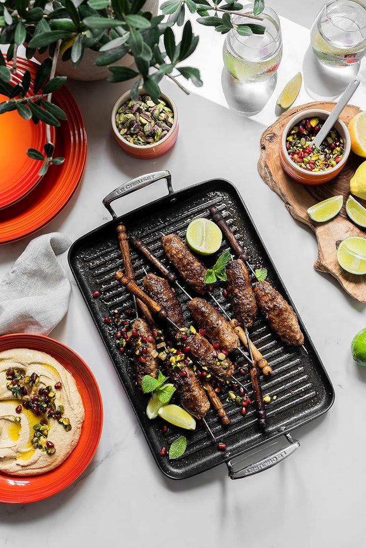 Le Creuset Aluminium-Antihaft Grillplatte mit Rillen, 35 cm, Für alle Herdarten inkl. Induktion geei